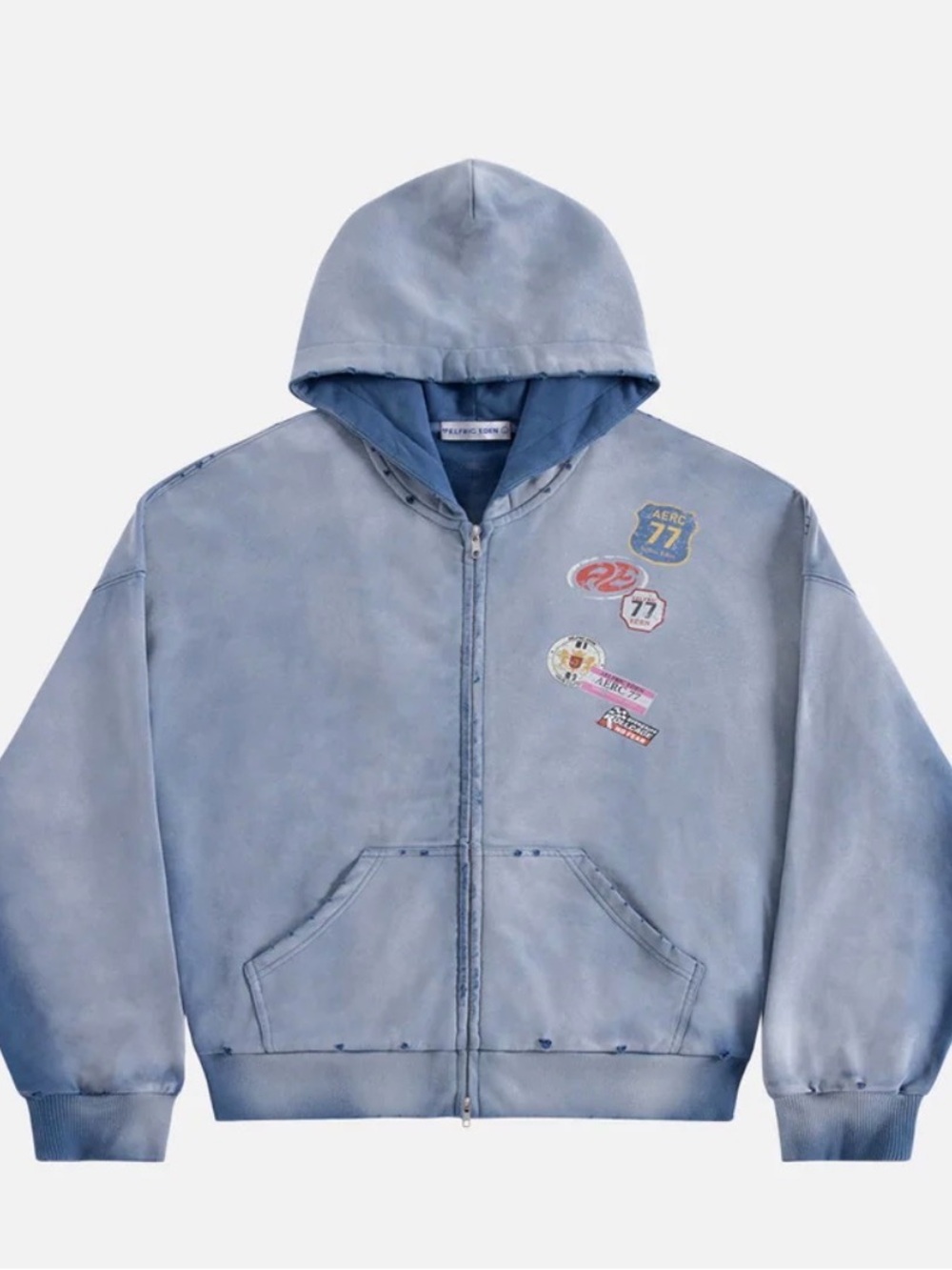 NWT- Aelfric Eden Badge Boxy Zip Up Hoodie